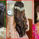 modern trendy hairstyle for saree